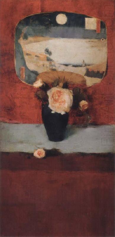 Fernand Khnopff Roses and a Japanese Fan china oil painting image